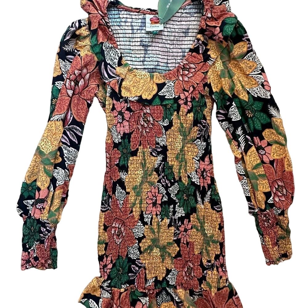 Farm Rio|Garden Black Mini Dress|NWT|‎ SZ XS
